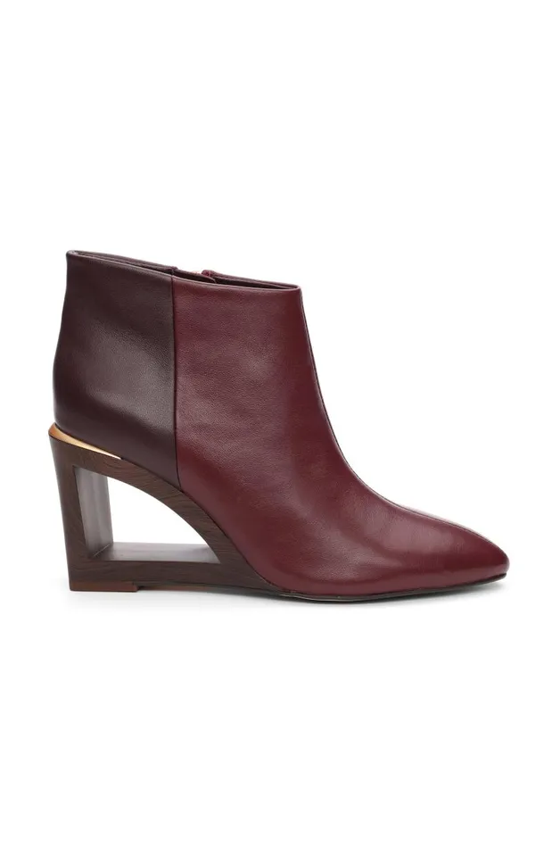 Liverpool Los Angeles Wedges and Espadrilles LAX BOOTIE WITH CHOP OUT WEDGE Bordeaux 8211 Womens
