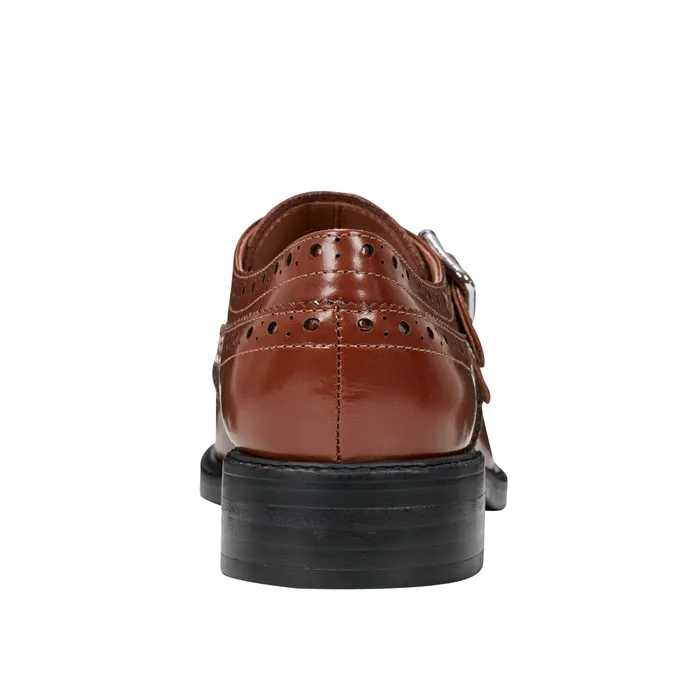 Loafers and Flats Women Parker Monkstrap Oxford Brown Leather Marc Fisher