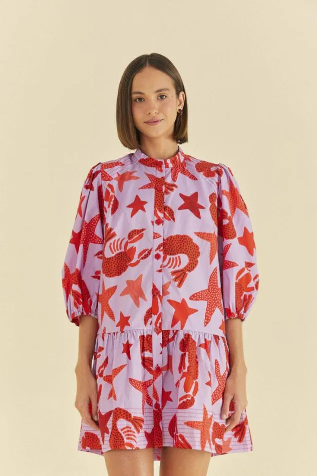 Lobster Sky Mini Dress Women FARM Rio Mini Dresses