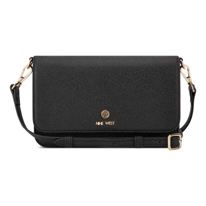 Lockup 9S Phone Wallet Crossbody Black Micro Pebble Women Nine West Crossbody