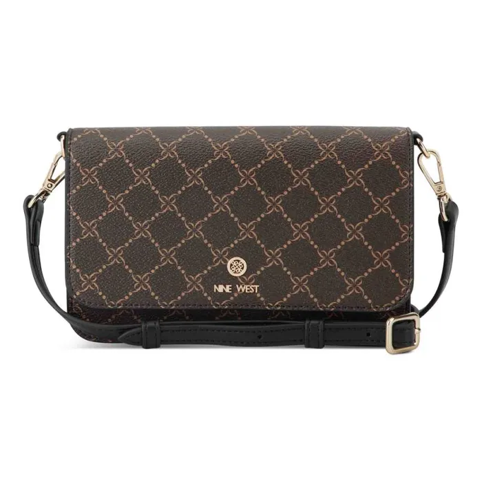 Lockup 9S Phone Wallet Crossbody Brownblack Women Nine West Crossbody