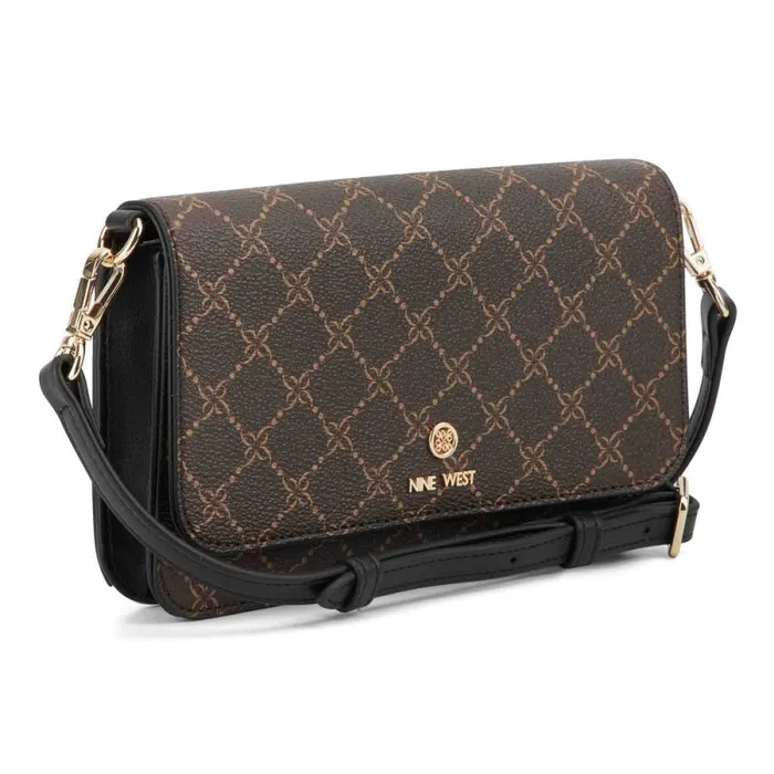 Lockup 9S Phone Wallet Crossbody Brownblack Women Nine West Crossbody Lockup 9S Phone Wallet Crossbody Brownblack Women Nine West Crossbody