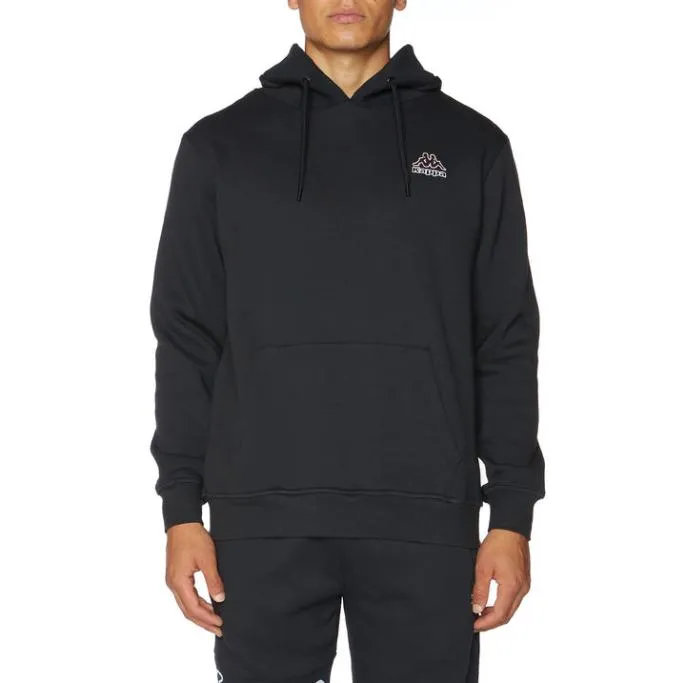 Logo Covington Hoodie 8211 Jet Black Men Kappa Hoodies and Sweatshirts