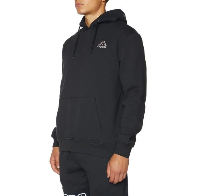Logo Covington Hoodie 8211 Jet Black Men Kappa Hoodies and Sweatshirts