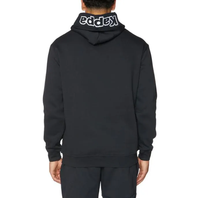 Logo Covington Hoodie 8211 Jet Black Men Kappa Hoodies and Sweatshirts
