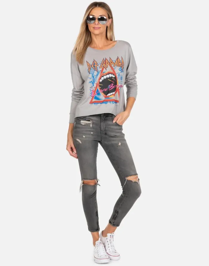 Lori Love Bites Heather Grey Women Lauren Moshi Long Sleeve