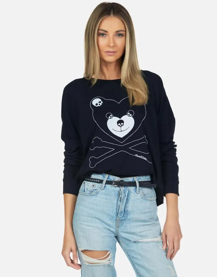 Lori Skull Love Bear Black Women Lauren Moshi Long Sleeve