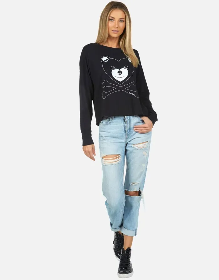 Lori Skull Love Bear Black Women Lauren Moshi Long Sleeve