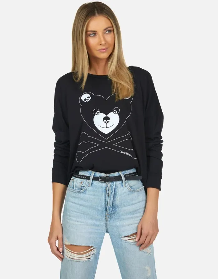 Lori Skull Love Bear Black Women Lauren Moshi Long Sleeve