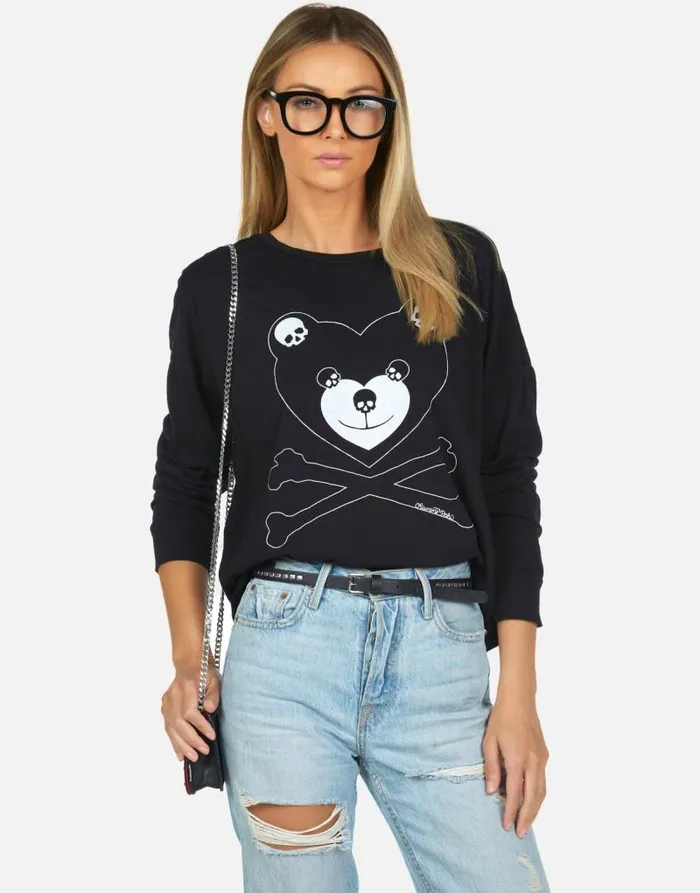 Lori Skull Love Bear Black Women Lauren Moshi Long Sleeve