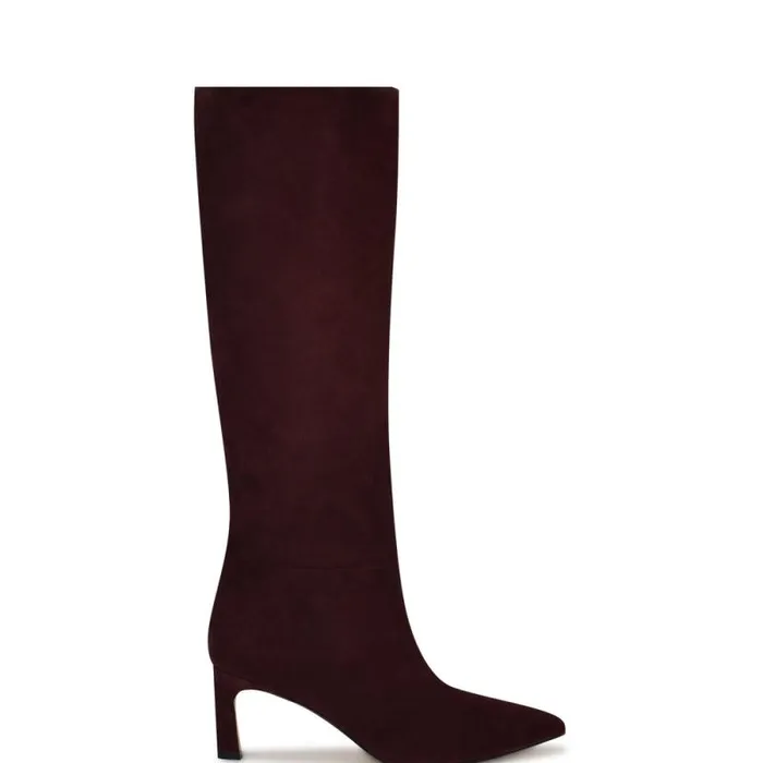 Lorthey Dress Boots Red Suede Women Nine West Boots and Booties