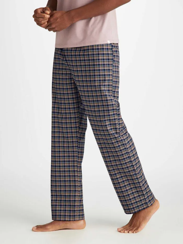 Lounge Pants Men Derek Rose Lounge Pants Barker 37 Cotton Navy