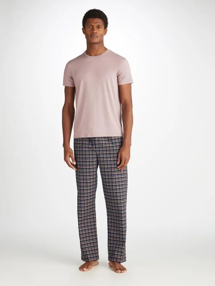 Lounge Pants Men Derek Rose Lounge Pants Barker 37 Cotton Navy