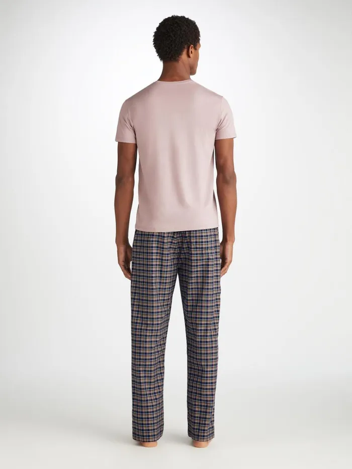 Lounge Pants Men Derek Rose Lounge Pants Barker 37 Cotton Navy