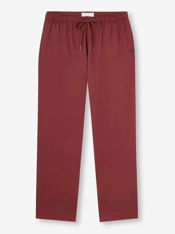 Lounge Pants Men Derek Rose Lounge Pants Basel Micro Modal Stretch Burgundy