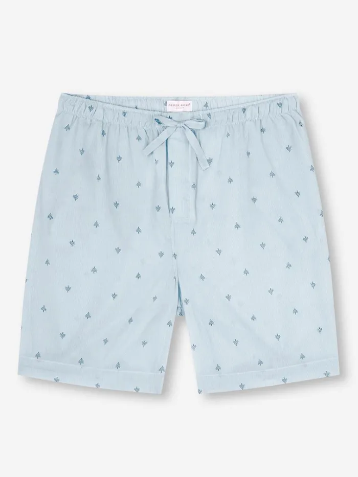Lounge Shorts Men Derek Rose Lounge Shorts Nelson 100 Cotton Batiste Blue