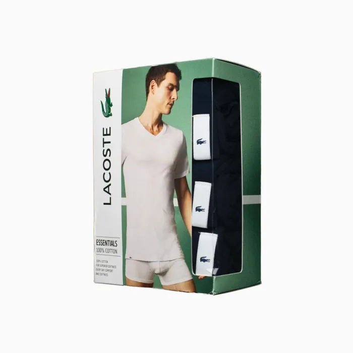 Loungewear and Pajamas Men Lacoste 3Pack Slim Fit V Neck Tshirts Navy Blue 166