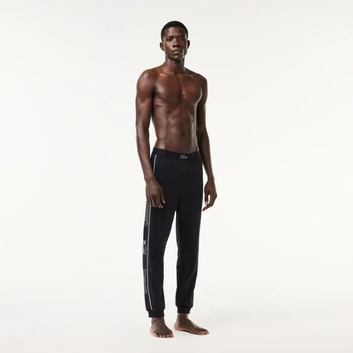 Loungewear and Pajamas Men Lacoste Men039s Logo Stripe Lounge Pants Navy Blue White El5