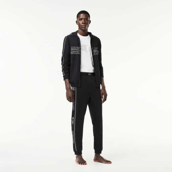 Loungewear and Pajamas Men Lacoste Men039s Logo Stripe Lounge Pants Navy Blue White El5