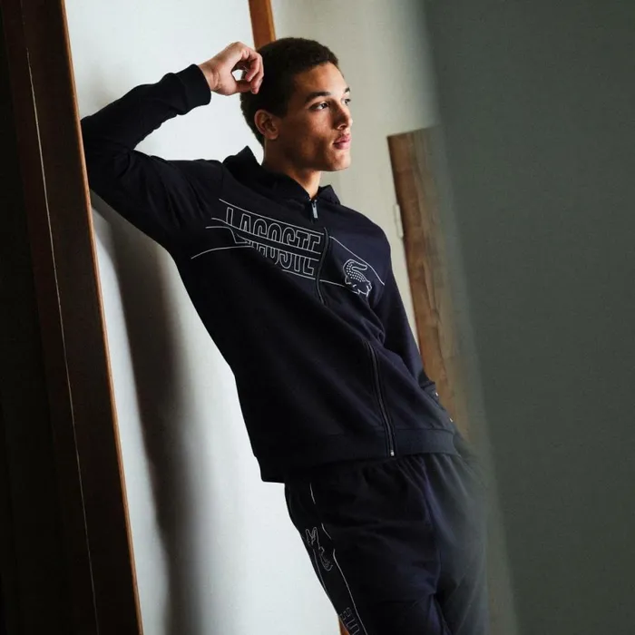 Loungewear and Pajamas Men Lacoste Men039s Logo Stripe Lounge Pants Navy Blue White El5
