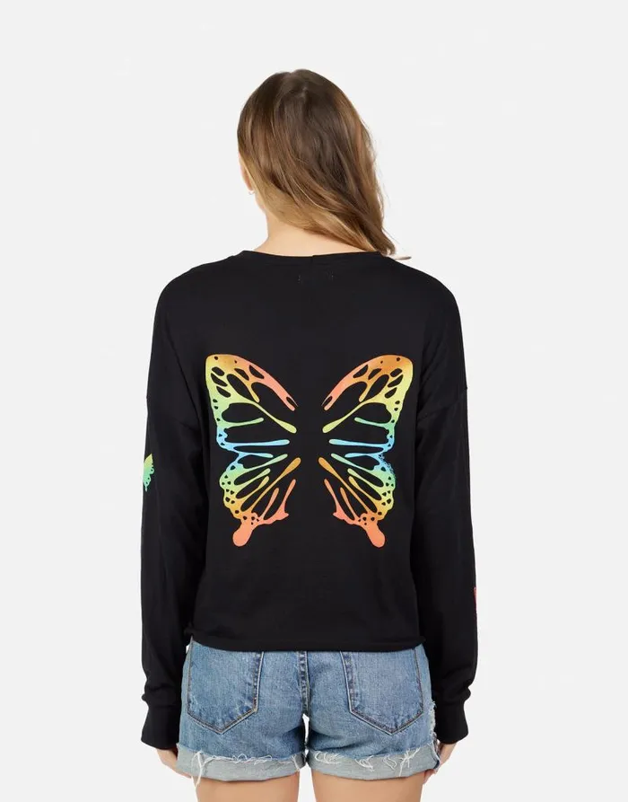 Luella Rainbow Butterflies Black Women Lauren Moshi Long Sleeve