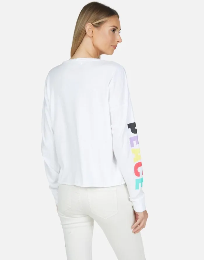 Luella Rainbow Ray Peace White Women Lauren Moshi Long Sleeve