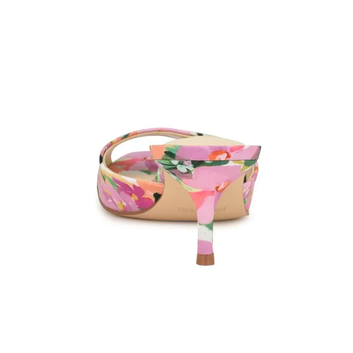 Luvlie Heeled Slide Sandals Pink Floral Women Nine West Sandals Luvlie Heeled Slide Sandals Pink Floral Women Nine West Sandals