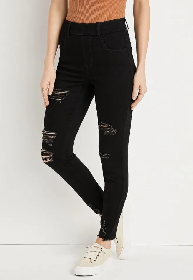 M Jeans By Maurices Cool Comfort Pull On Super High Rise Ripped Jegging Women Maurices Jeans