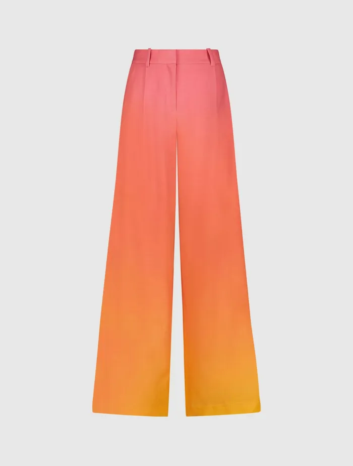 Mac Duggal Pants Women Ombre Crepe Wide Leg Trouser Pant 8211 FINAL SALE Sunset Ombre