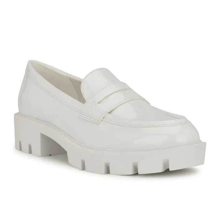 Maibel SlipOn Loafers White Patent Women Nine West Flats Maibel SlipOn Loafers White Patent Women Nine West Flats