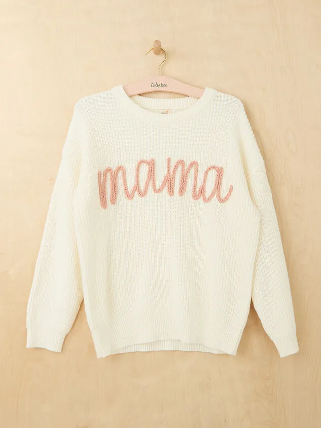 Mama Embroidered Sweater Ivorypink Women Altar039d State Mama
