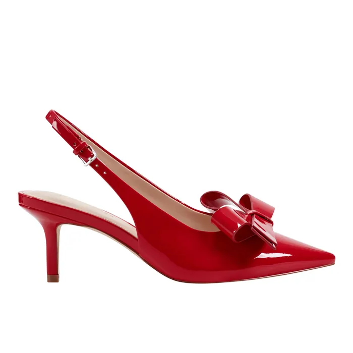 Marc Fisher Allon Bow Slingback Pump Red Patent Women Heels and Pumps