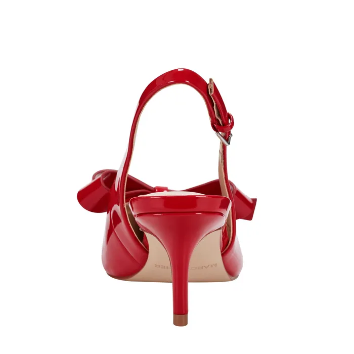 Marc Fisher Allon Bow Slingback Pump Red Patent Women Heels and Pumps