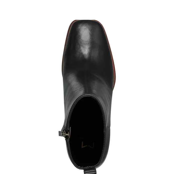 Marc Fisher Floria Square Toe Bootie Black Leather Women Boots and Booties