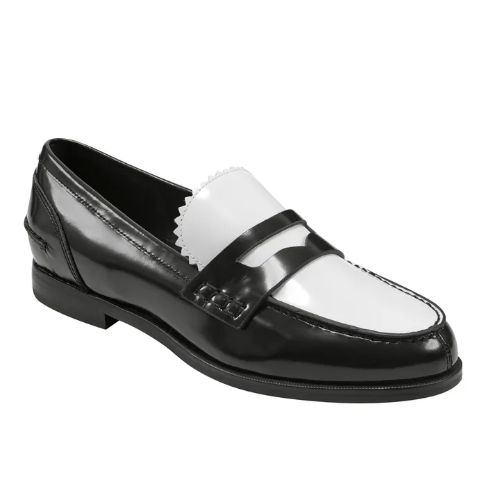 Marc Fisher Loafers and Flats Women Milton Loafer BlackWhite Leather
