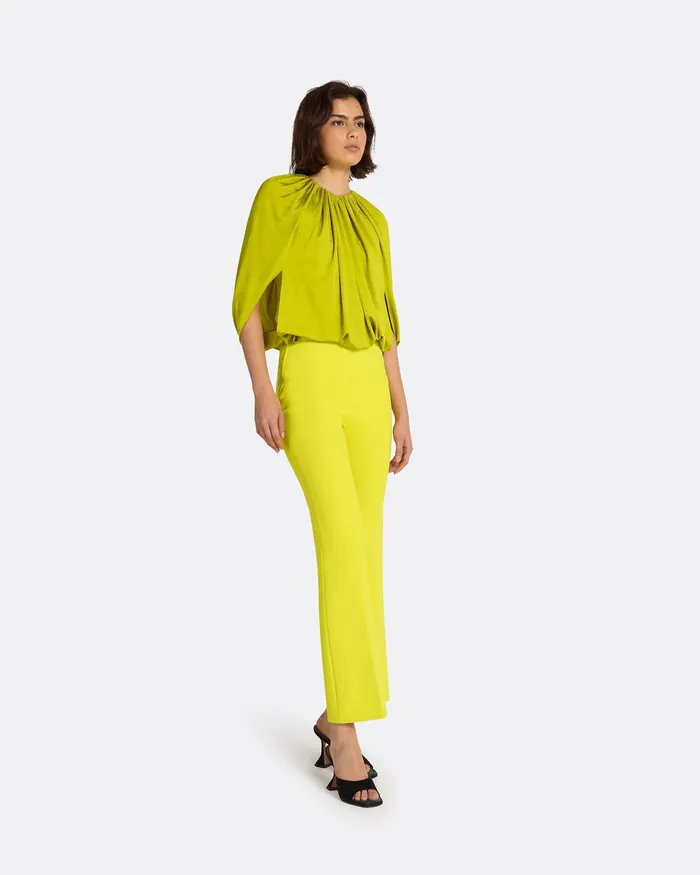 Mari Chartreuse Trousers Chartreuse Women Trousers Safiyaa