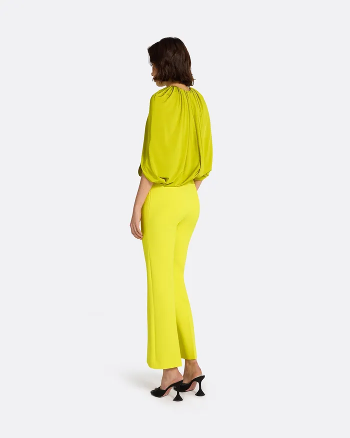 Mari Chartreuse Trousers Chartreuse Women Trousers Safiyaa