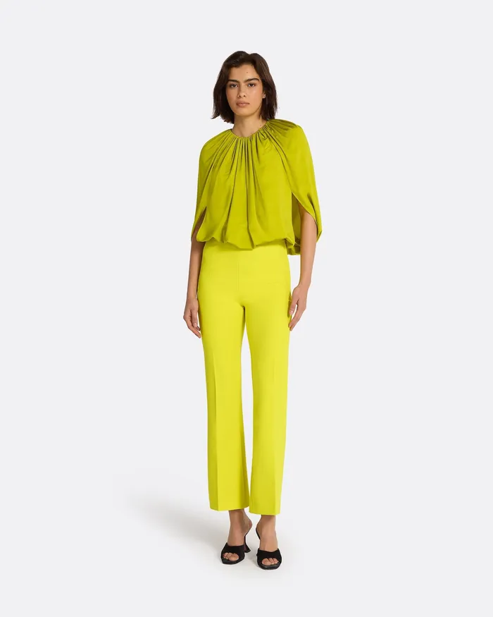 Mari Chartreuse Trousers Chartreuse Women Trousers Safiyaa