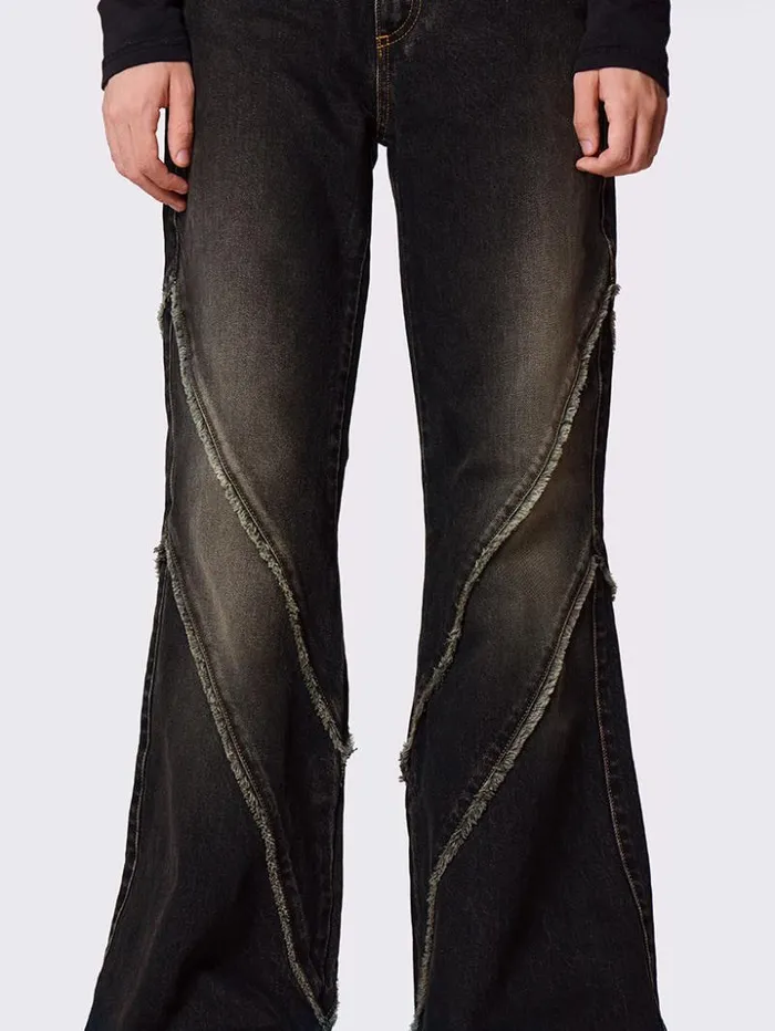 Marla Black Distressed Flare Jeans Women Minga London Bottoms