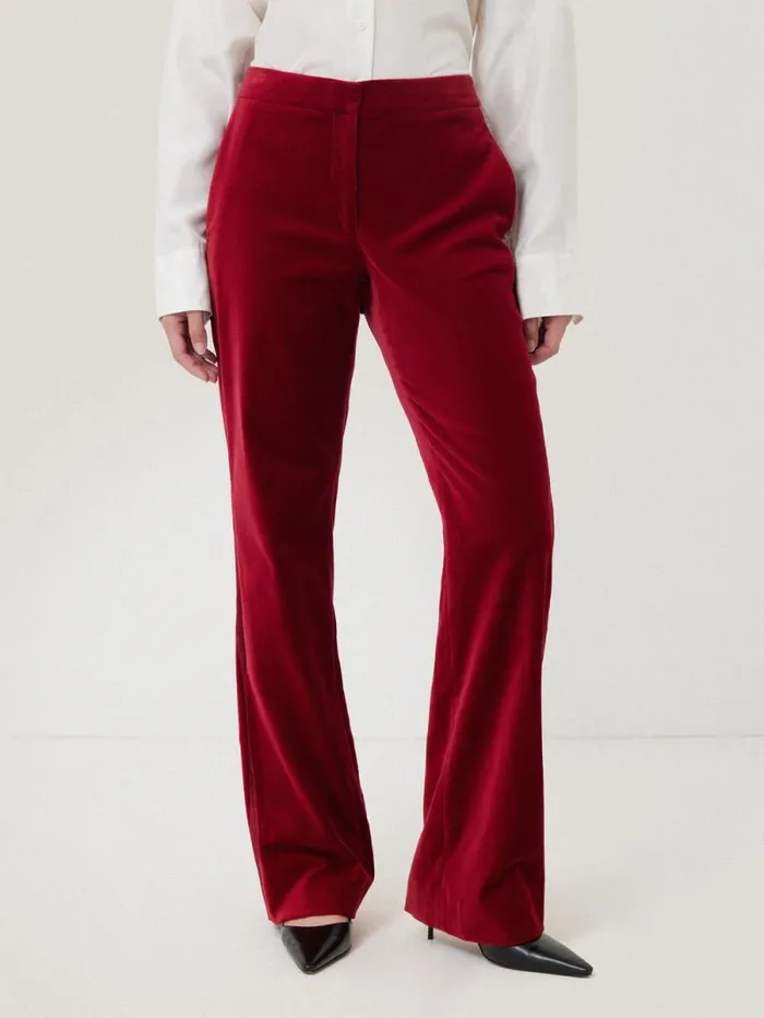 Mason Velvet Trouser Red Women Jigsaw Trousers