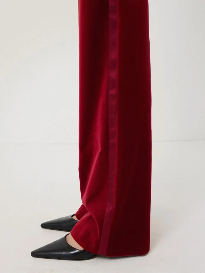 Mason Velvet Trouser Red Women Jigsaw Trousers