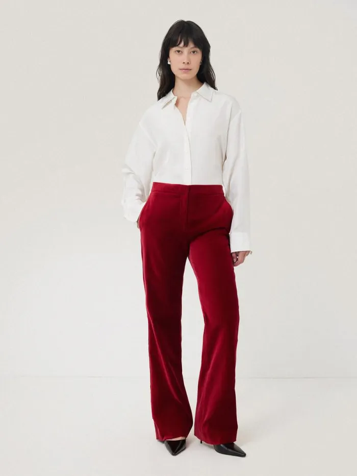 Mason Velvet Trouser Red Women Jigsaw Trousers