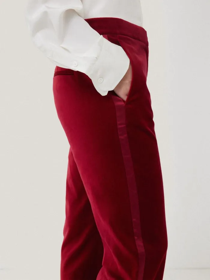 Mason Velvet Trouser Red Women Jigsaw Trousers