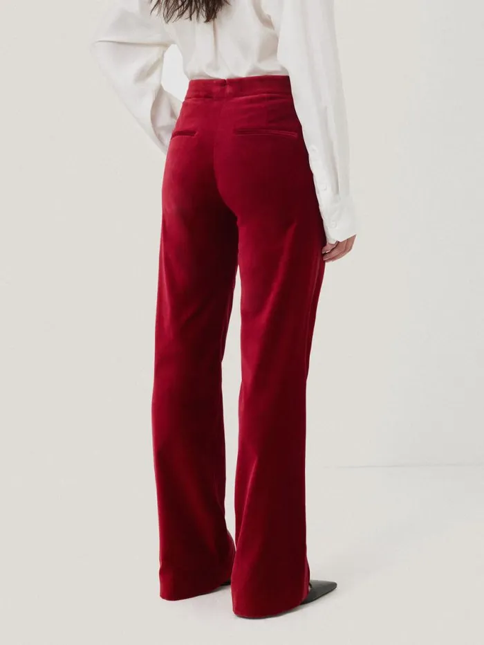 Mason Velvet Trouser Red Women Jigsaw Trousers