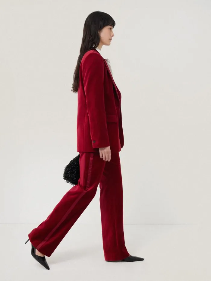 Mason Velvet Trouser Red Women Jigsaw Trousers