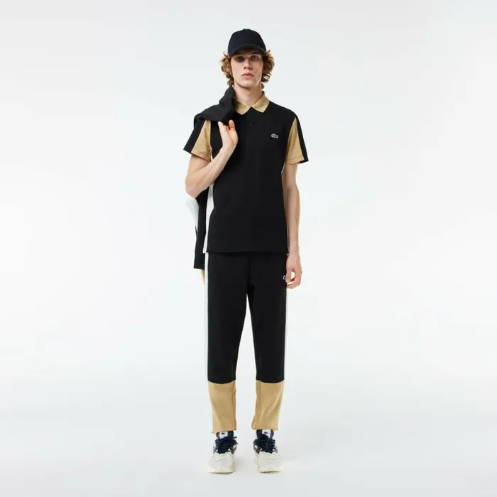 Matching Sets Men Lacoste Men039s Cotton Piqu Colorblock Polo Black Beige White Ikh