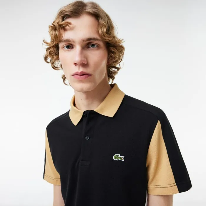 Matching Sets Men Lacoste Men039s Cotton Piqu Colorblock Polo Black Beige White Ikh
