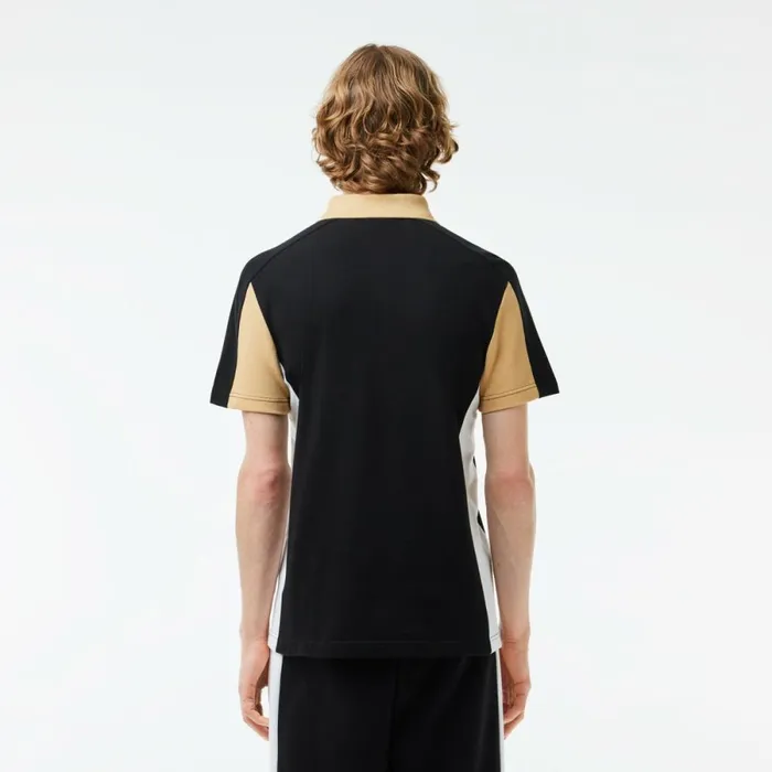 Matching Sets Men Lacoste Men039s Cotton Piqu Colorblock Polo Black Beige White Ikh