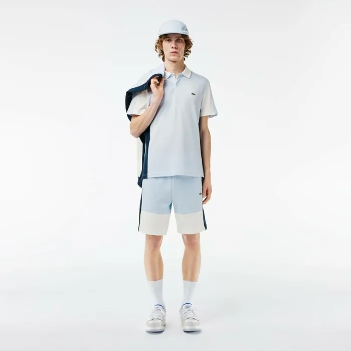 Matching Sets Men Lacoste Men039s Cotton Piqu Colorblock Polo Light Blue White Navy Blue Ihj