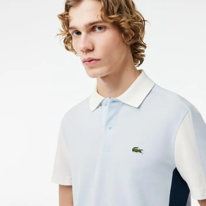 Matching Sets Men Lacoste Men039s Cotton Piqu Colorblock Polo Light Blue White Navy Blue Ihj